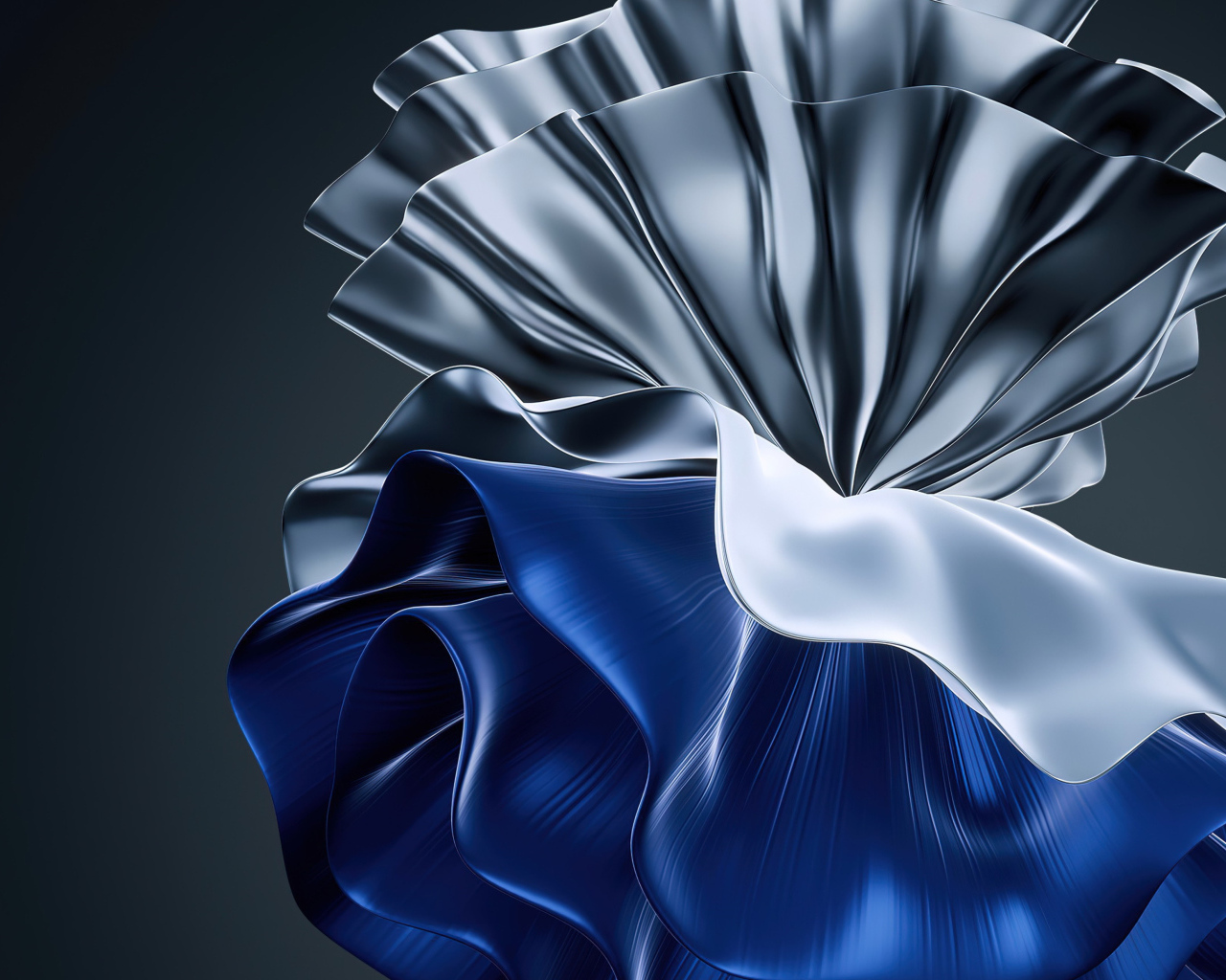 Синий и серебристый узор на сером фоне