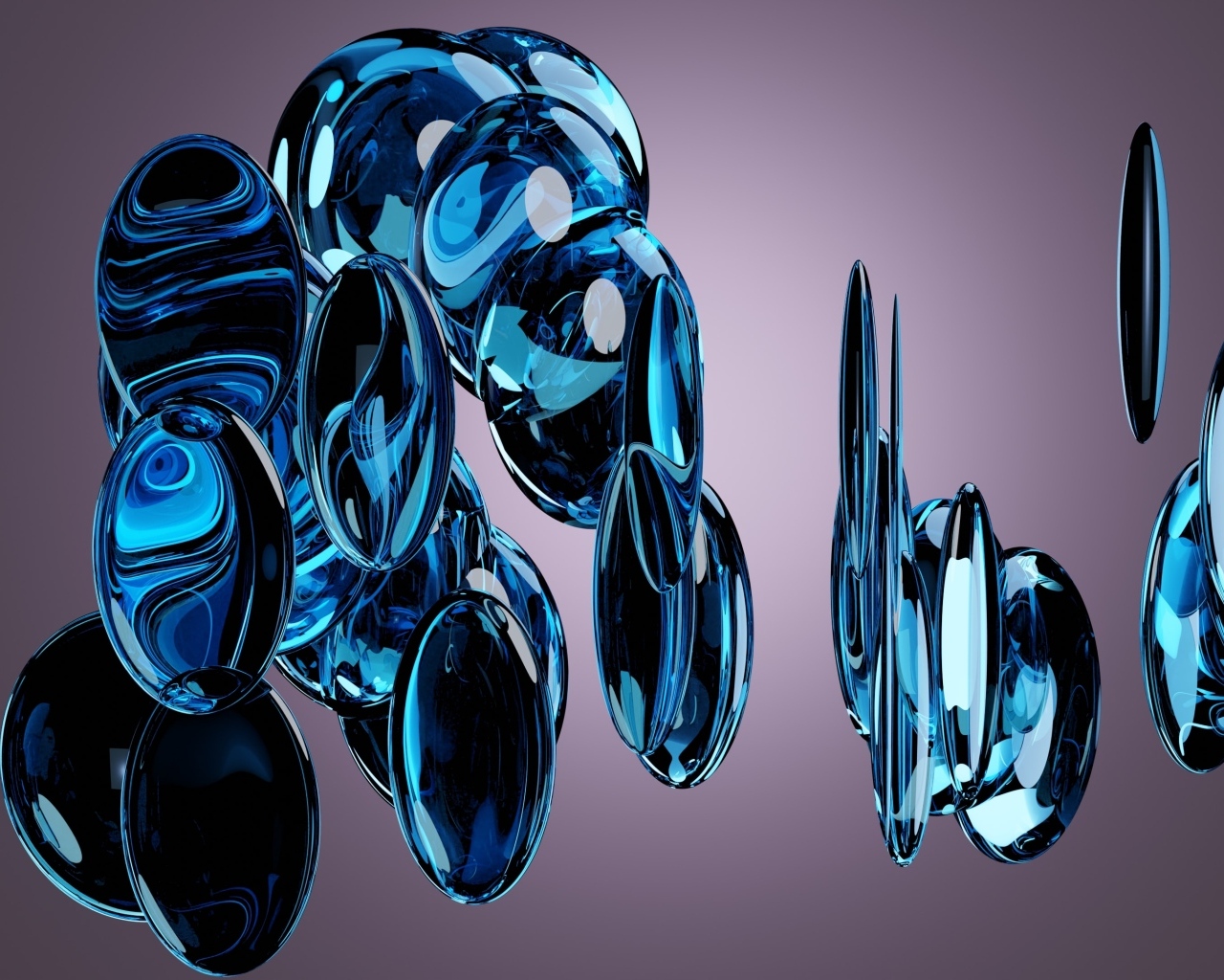 Синие кристаллы на черном фоне