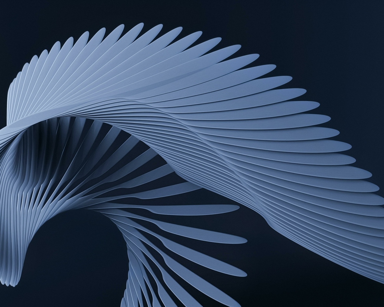 Голубой узор с перьями 3д графика