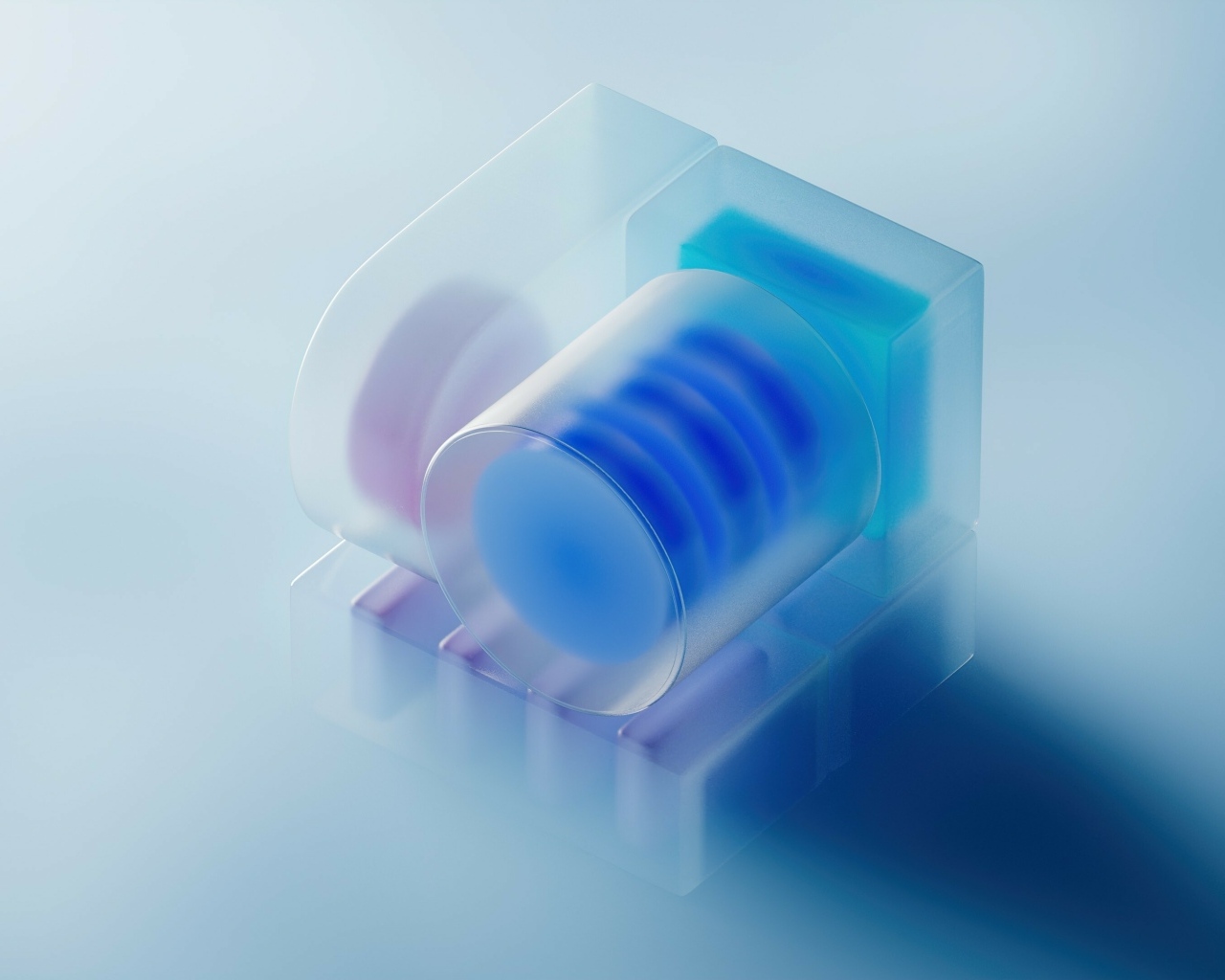 Фигуры на голубом фоне 3д графика