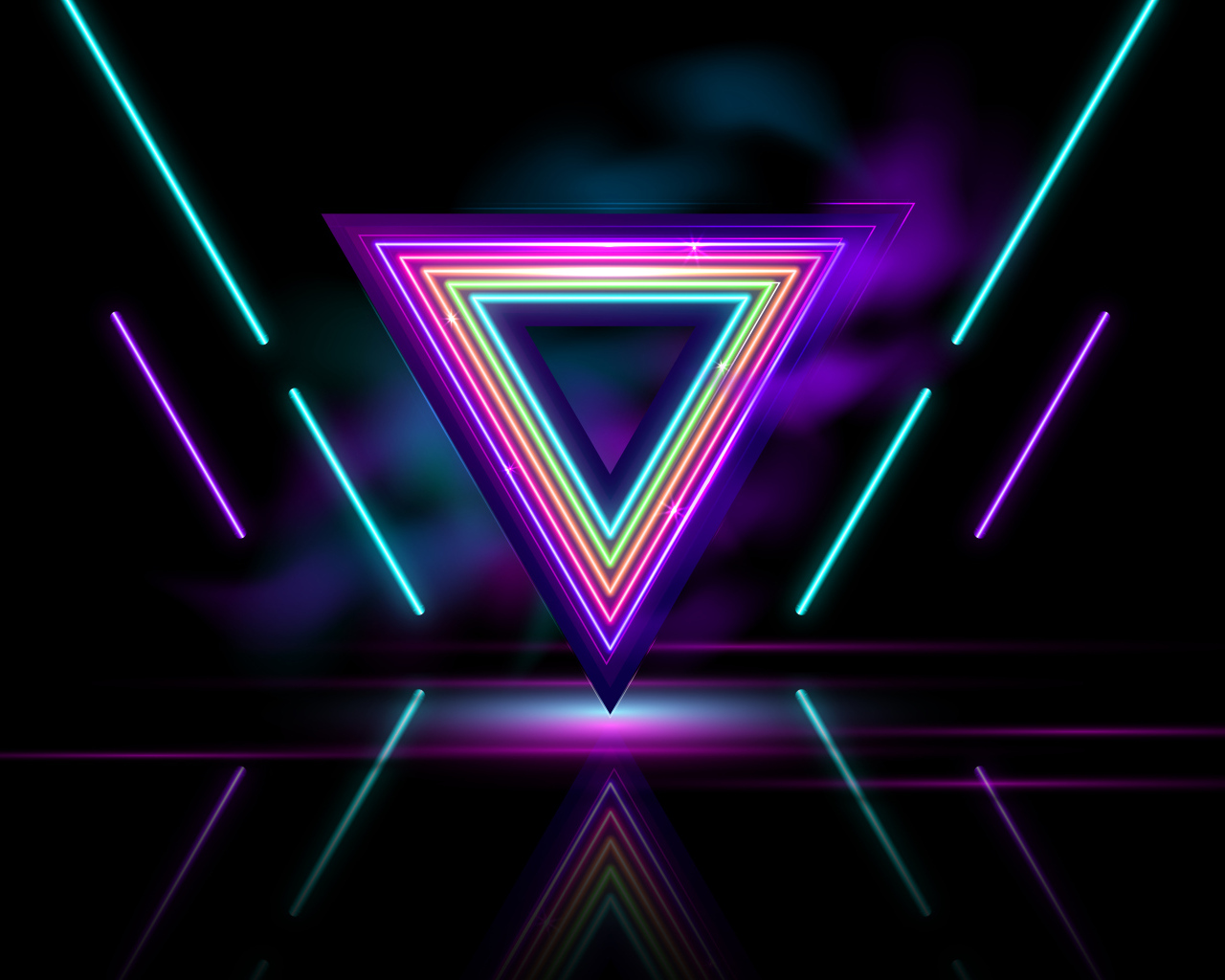 Перевернутый неоновый треугольник