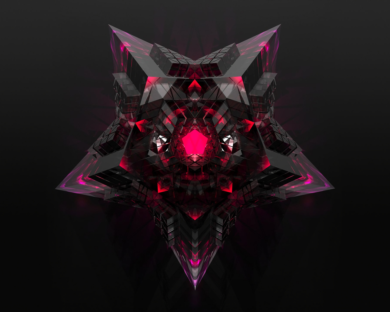 Большая 3д звезда на черном фоне