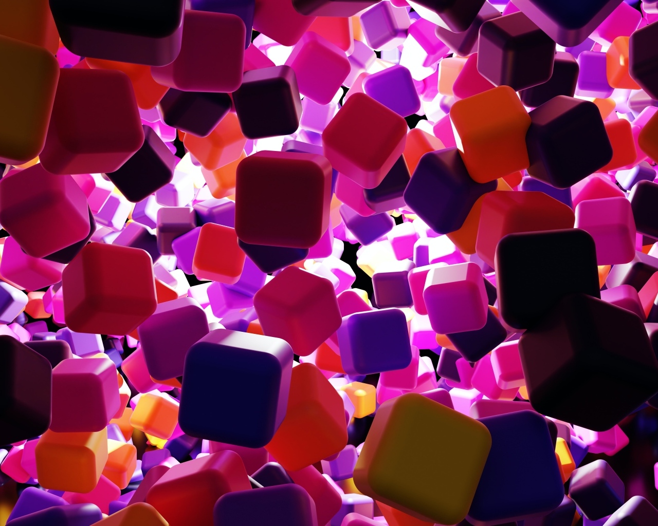 Много разноцветных кубиков 3д графика