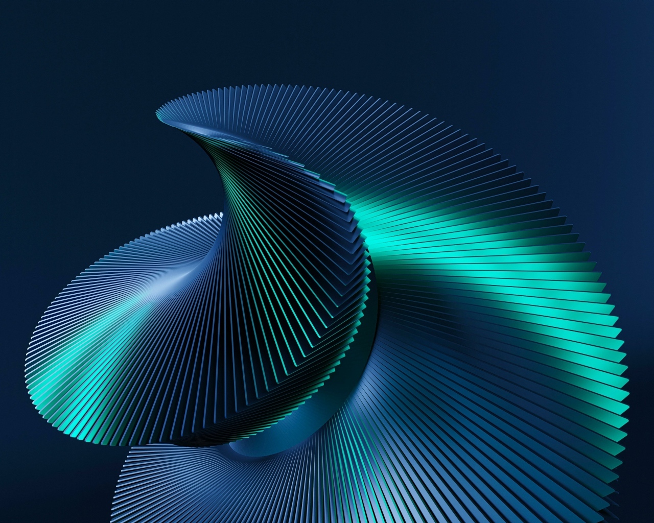 Металлическая спираль на черном фоне 3д графика