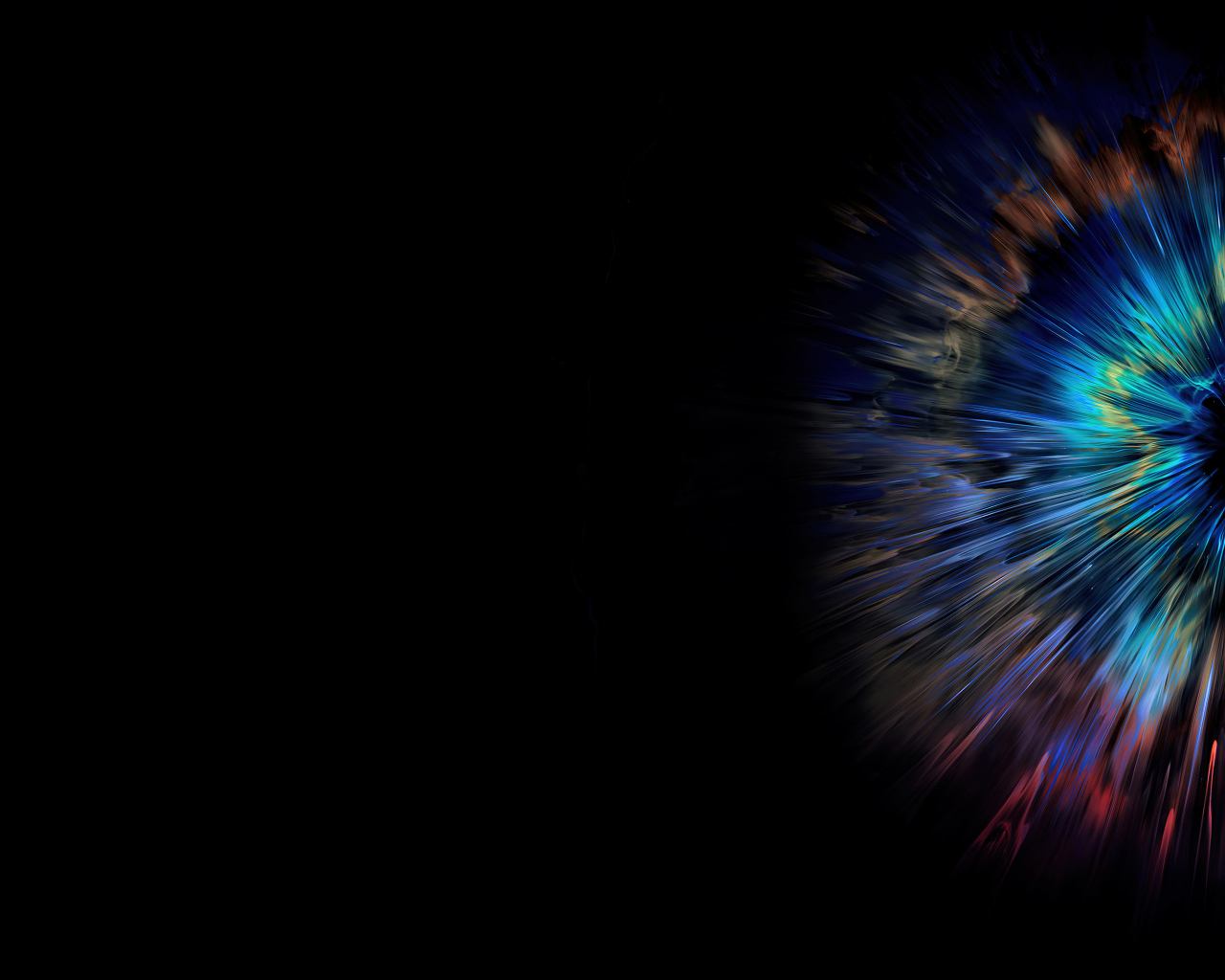 Разноцветная вспышка на черном фоне