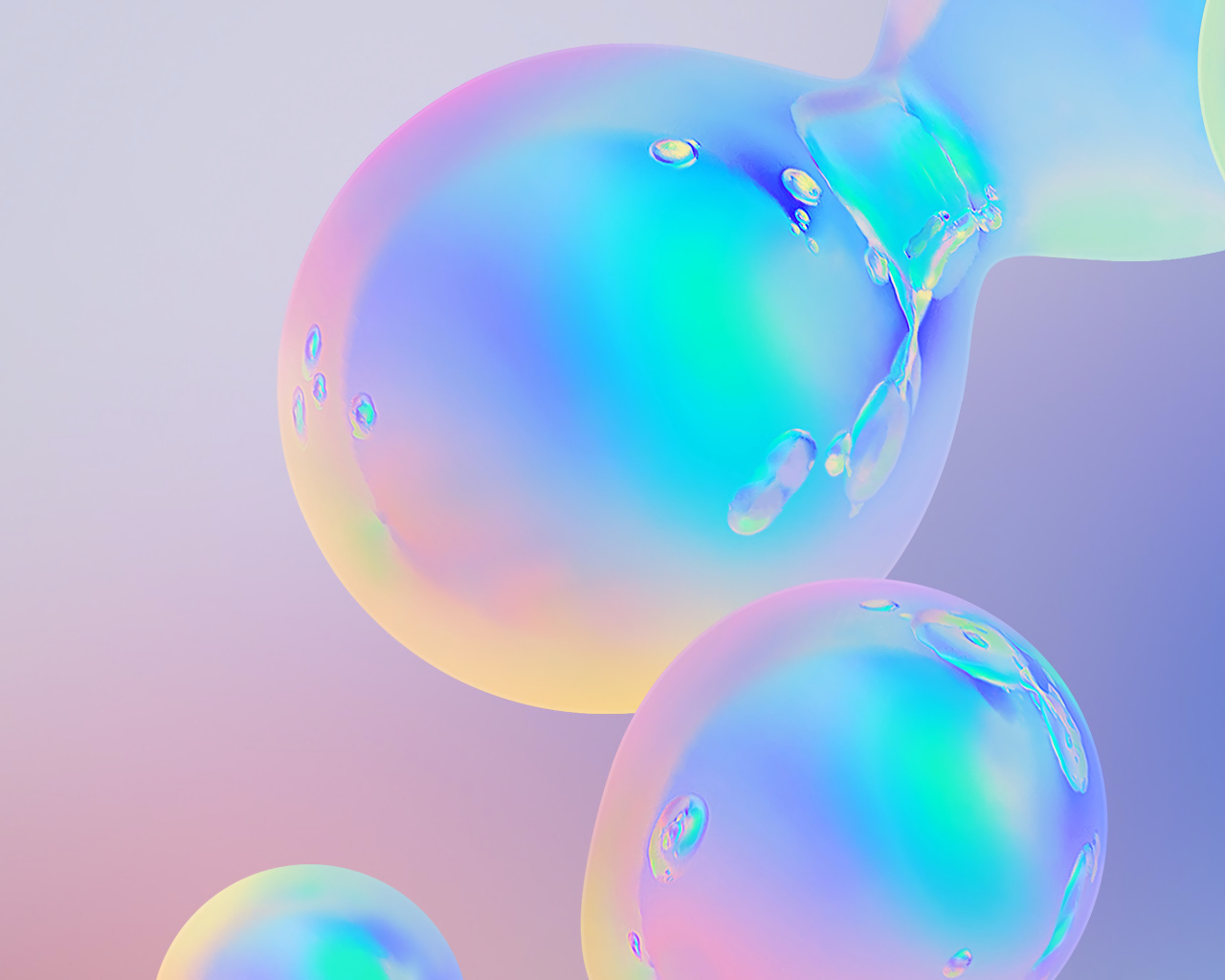 Разноцветные абстрактные пузыри на сером фоне