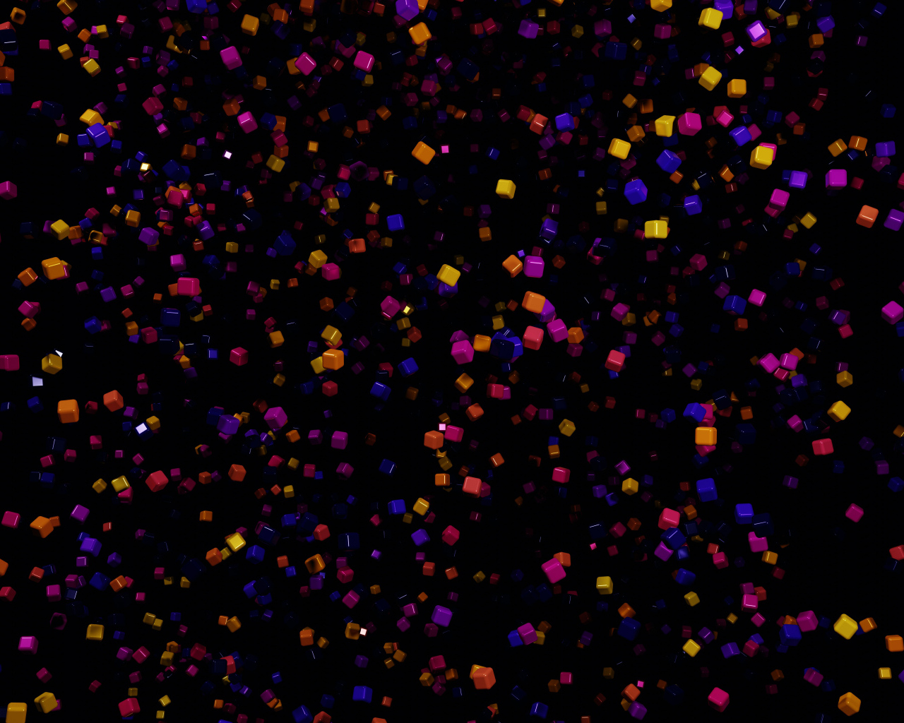 Разноцветные абстрактные кубики в воздухе