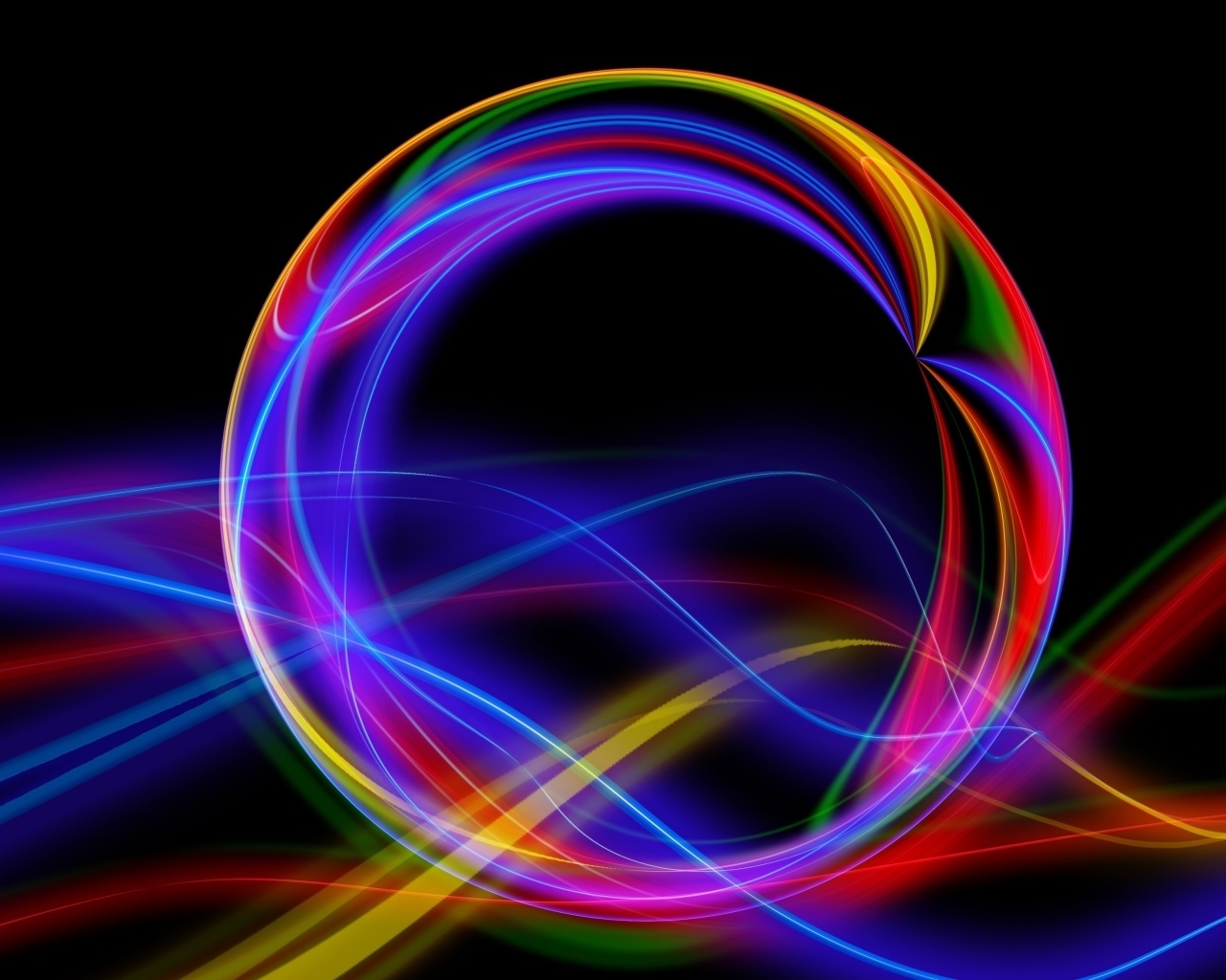 Разноцветный неоновый шар