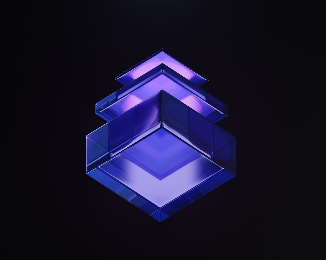 Фиолетовые кубы на черном фоне