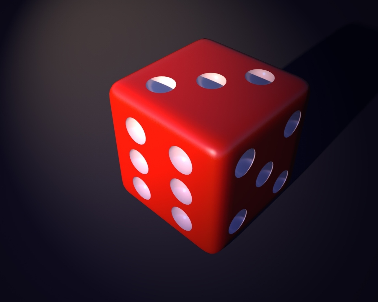 Красная игральная кость 3д графика