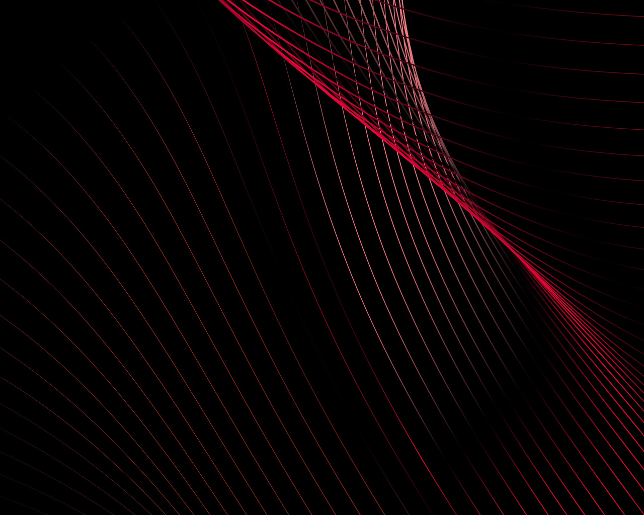 Красные волнистые тонкие линии на черном фоне