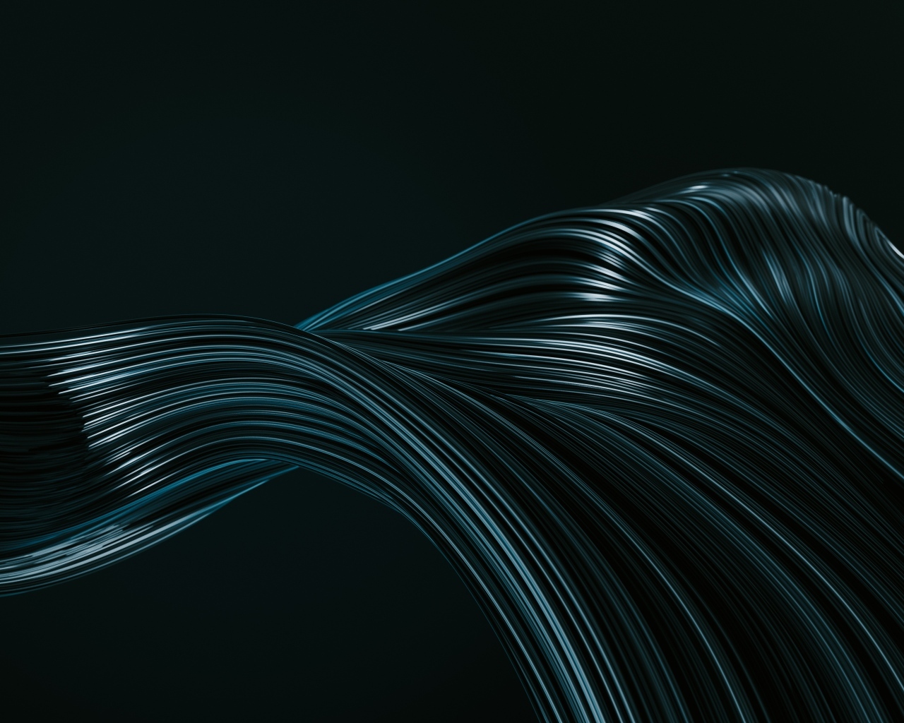 Плавные волнистые линии на черном фоне