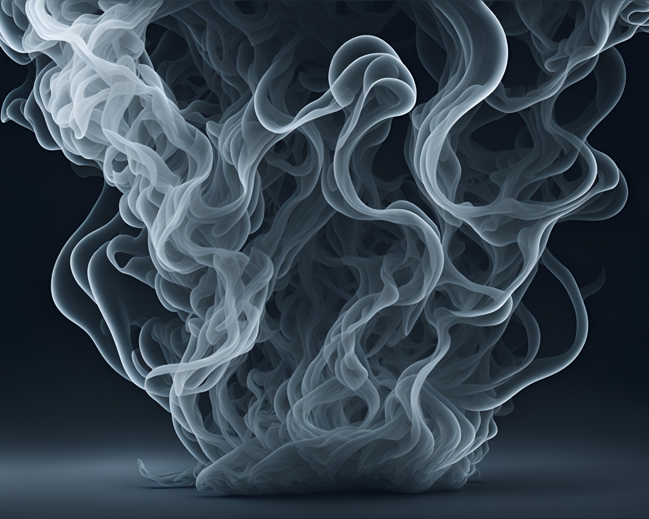 Густой белый дым на сером фоне