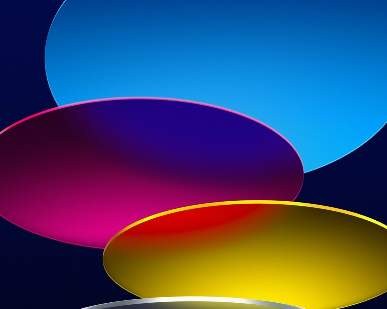 Три разноцветных круга на синем фоне, 3д