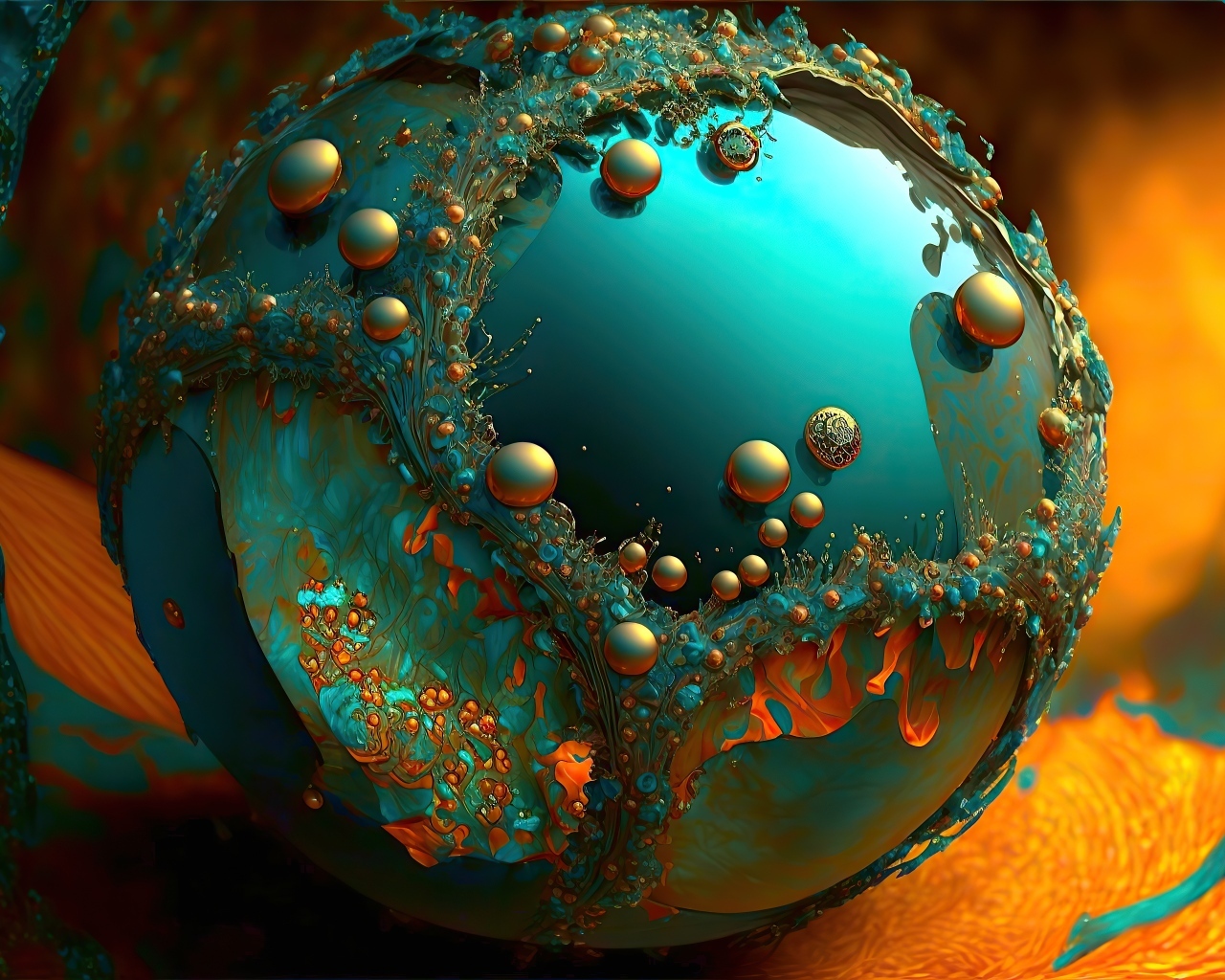 Необычный 3д шар вблизи