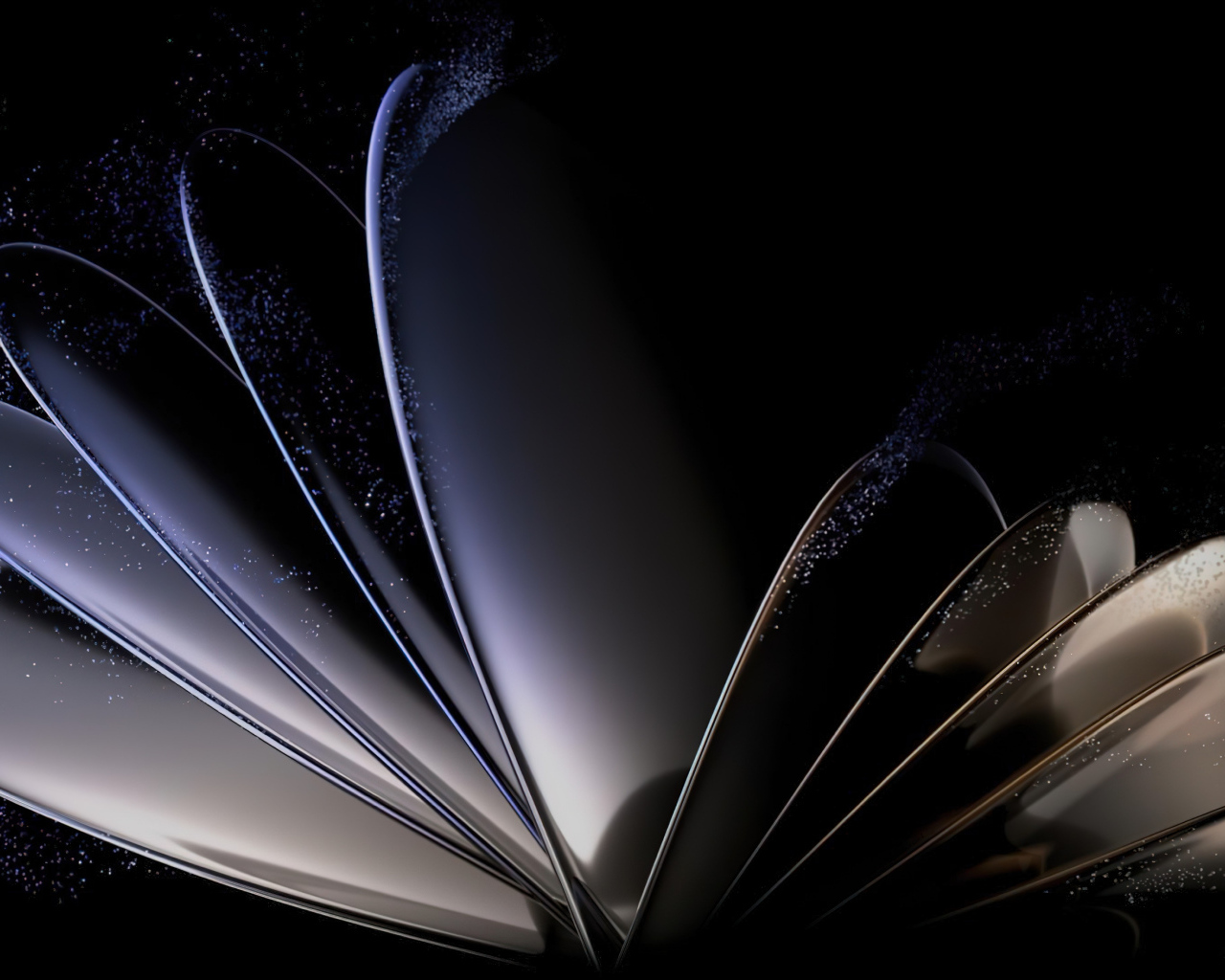 Необычные 3д лепестки на черном фоне