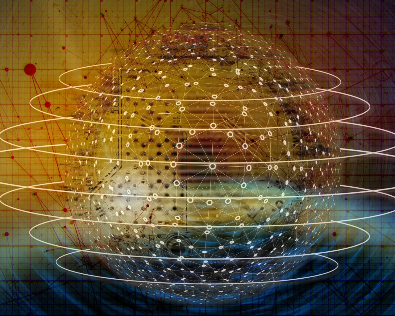 Шар всемирной паутины с кольцами