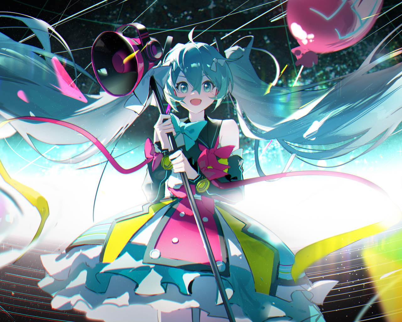 Девушка музыкальный исполнитель аниме Мику Хацунэ