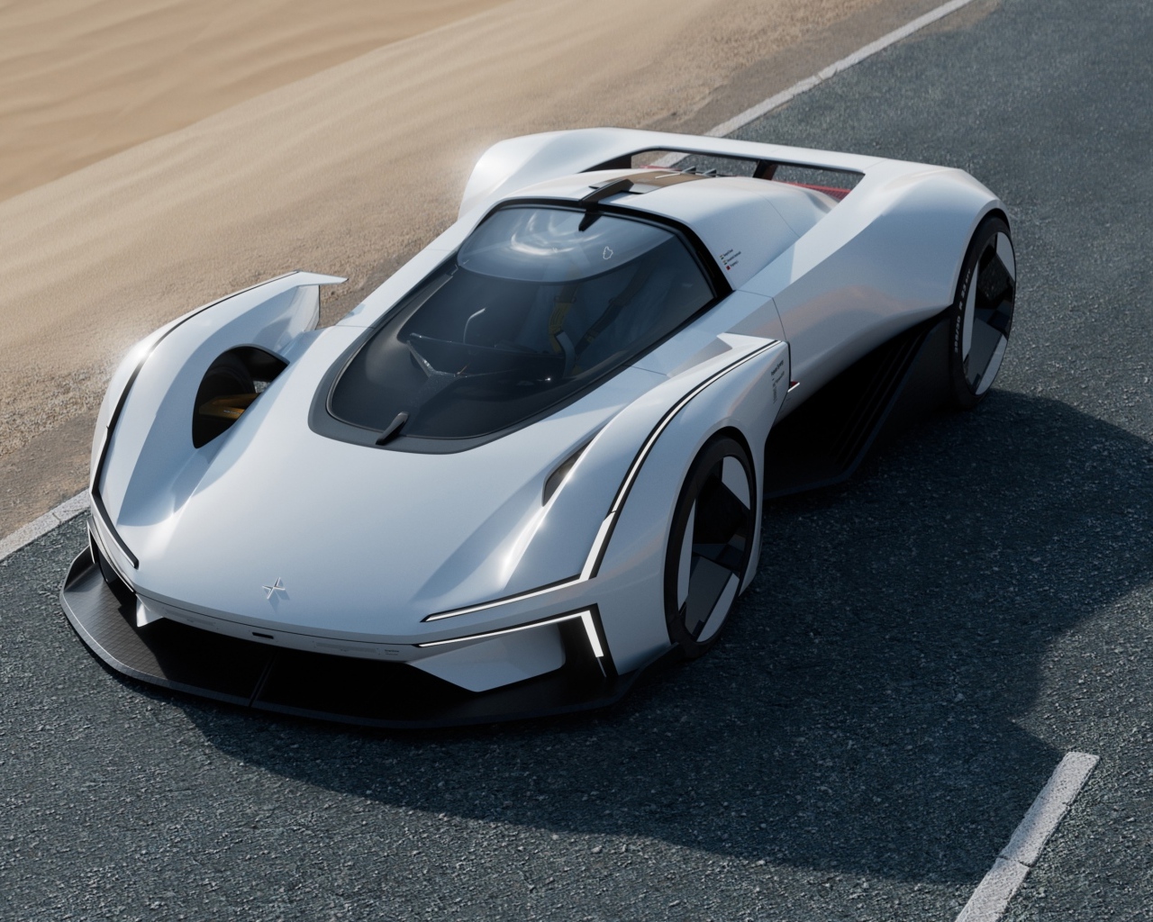 Вид сверху на автомобиль Polestar Synergy 2023 года