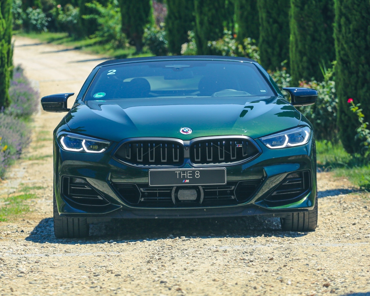 Автомобиль BMW M850i XDrive Cabrio на дороге