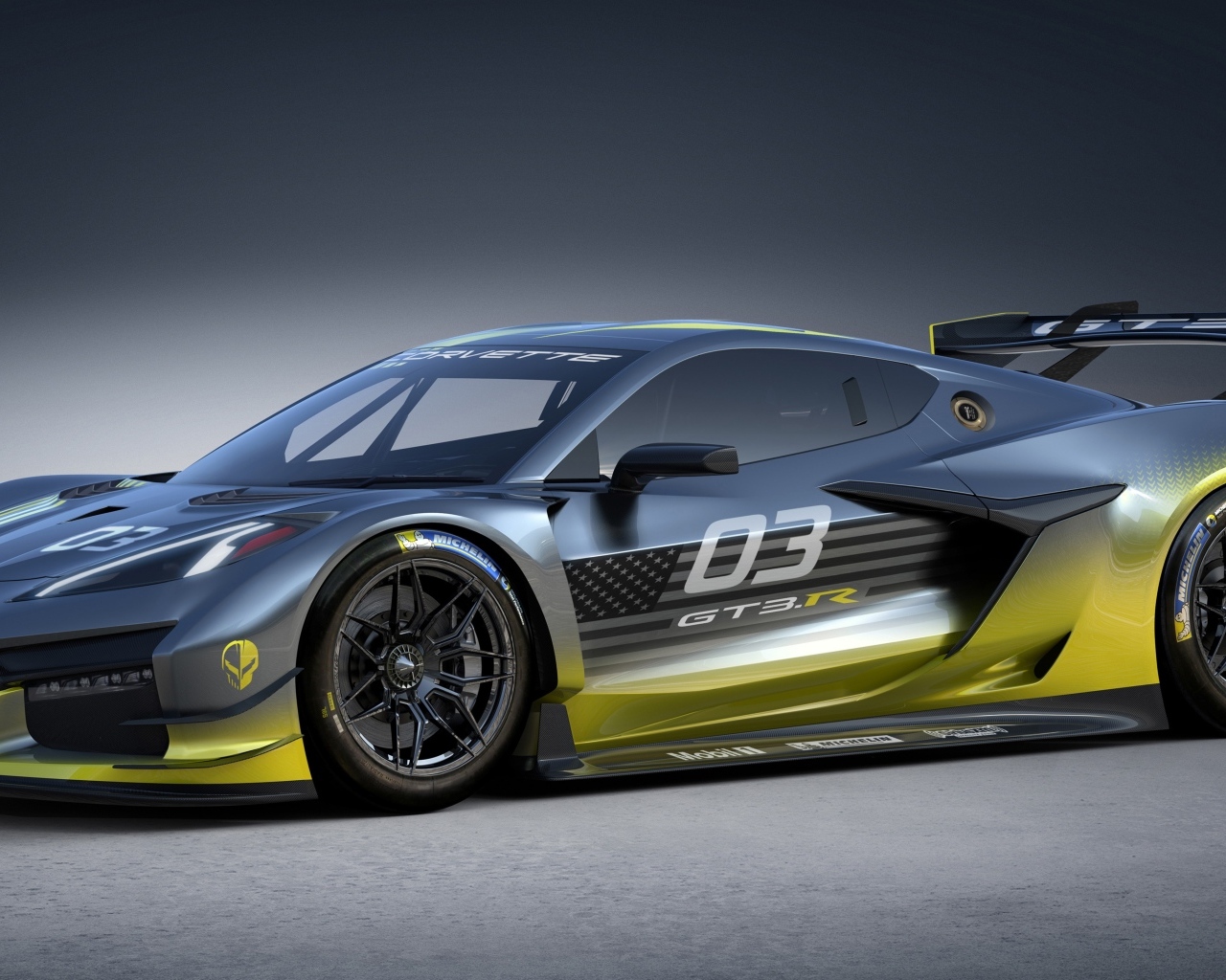 Автомобиль Chevrolet Corvette Z06 GT3 R вид спереди