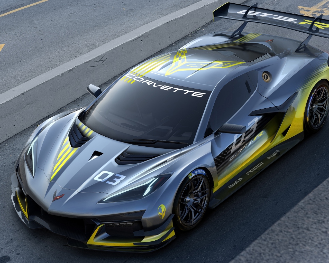 Гоночный быстрый автомобиль Chevrolet Corvette Z06 GT3 R