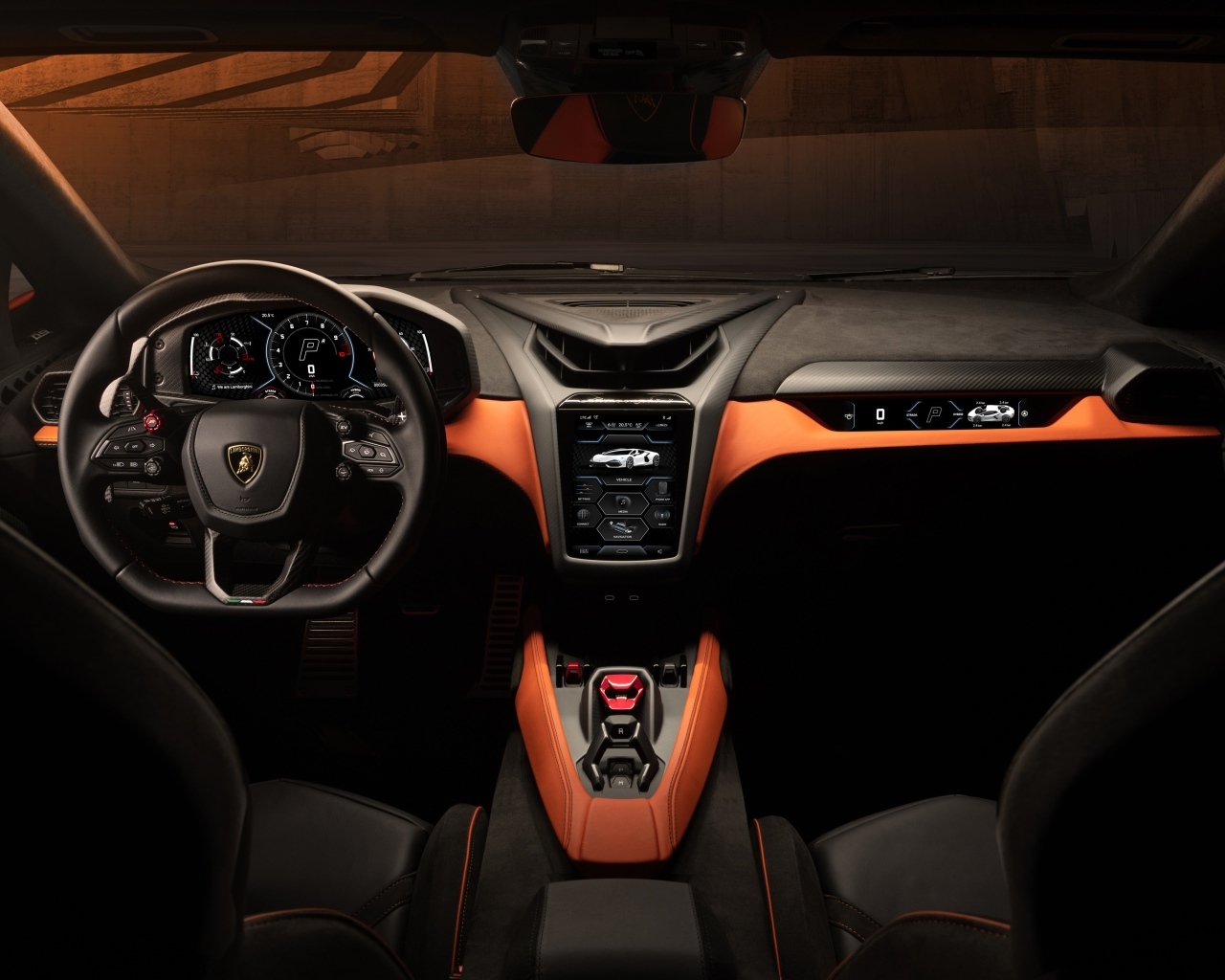 Салон автомобиля Lamborghini Revuelto 2023 года