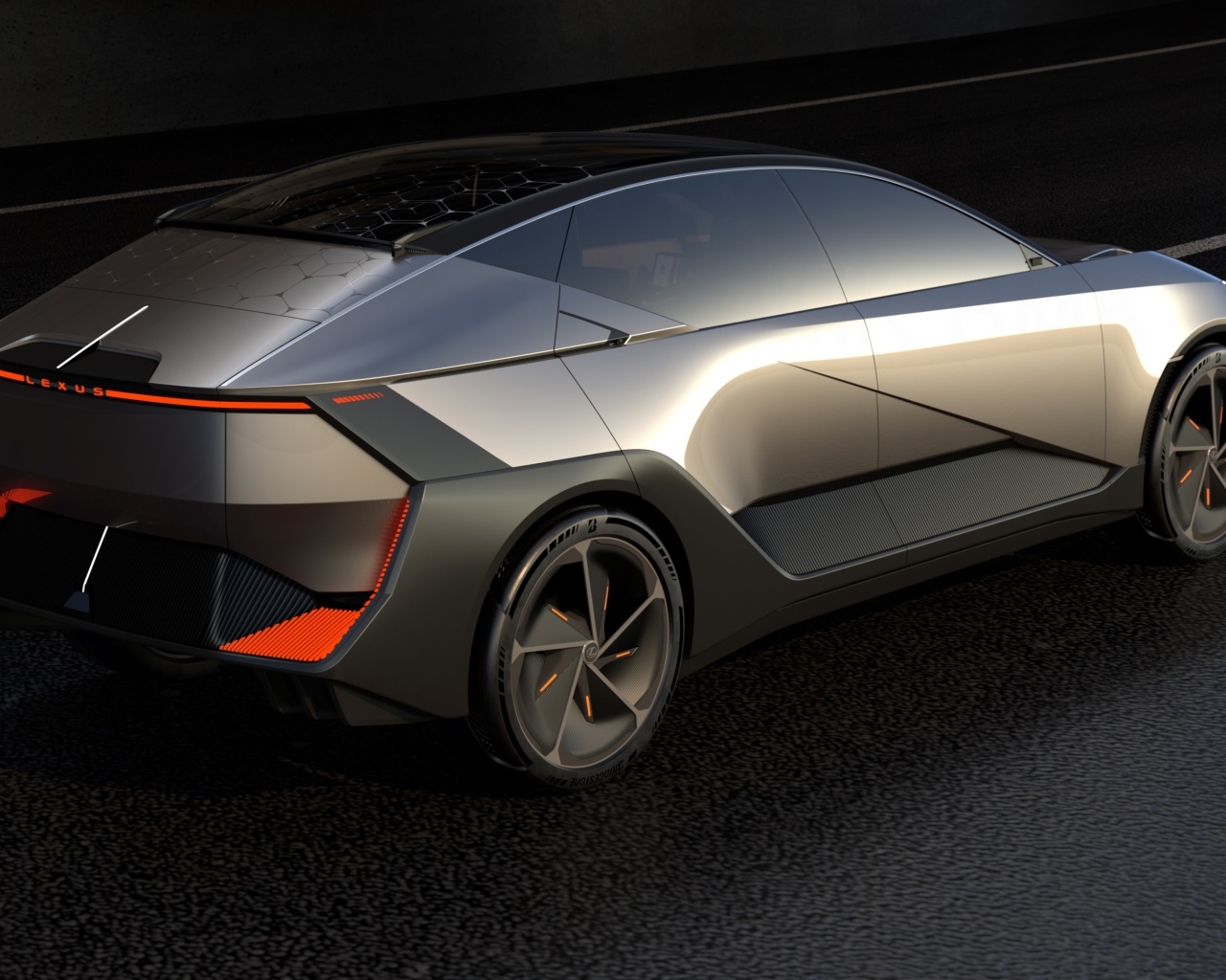 Вид сзади на автомобиль Lexus LF-ZL