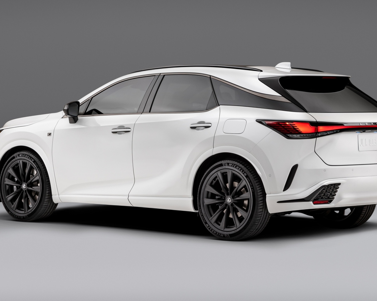 Белый внедорожник Lexus RX 500h F SPORT вид сзади
