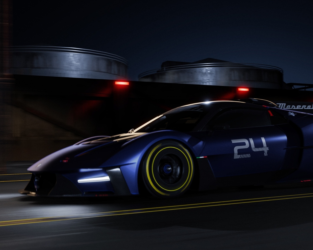 Автомобиль Maserati MCXtrema 2024 на трассе