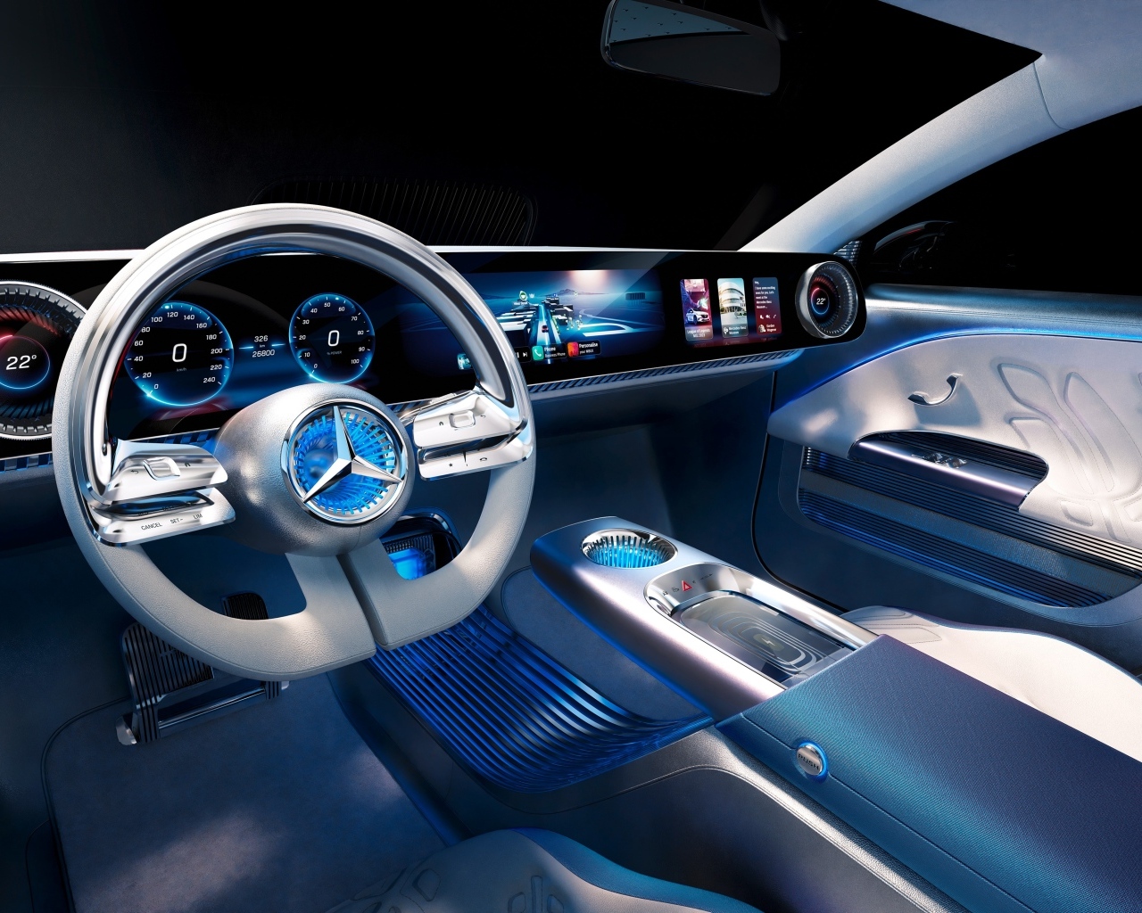 Салон автомобиля Mercedes-Benz Concept CLA Class 2024 года