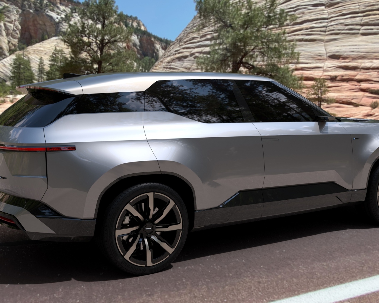 Вид сбоку на автомобиль Toyota Land Cruiser Se