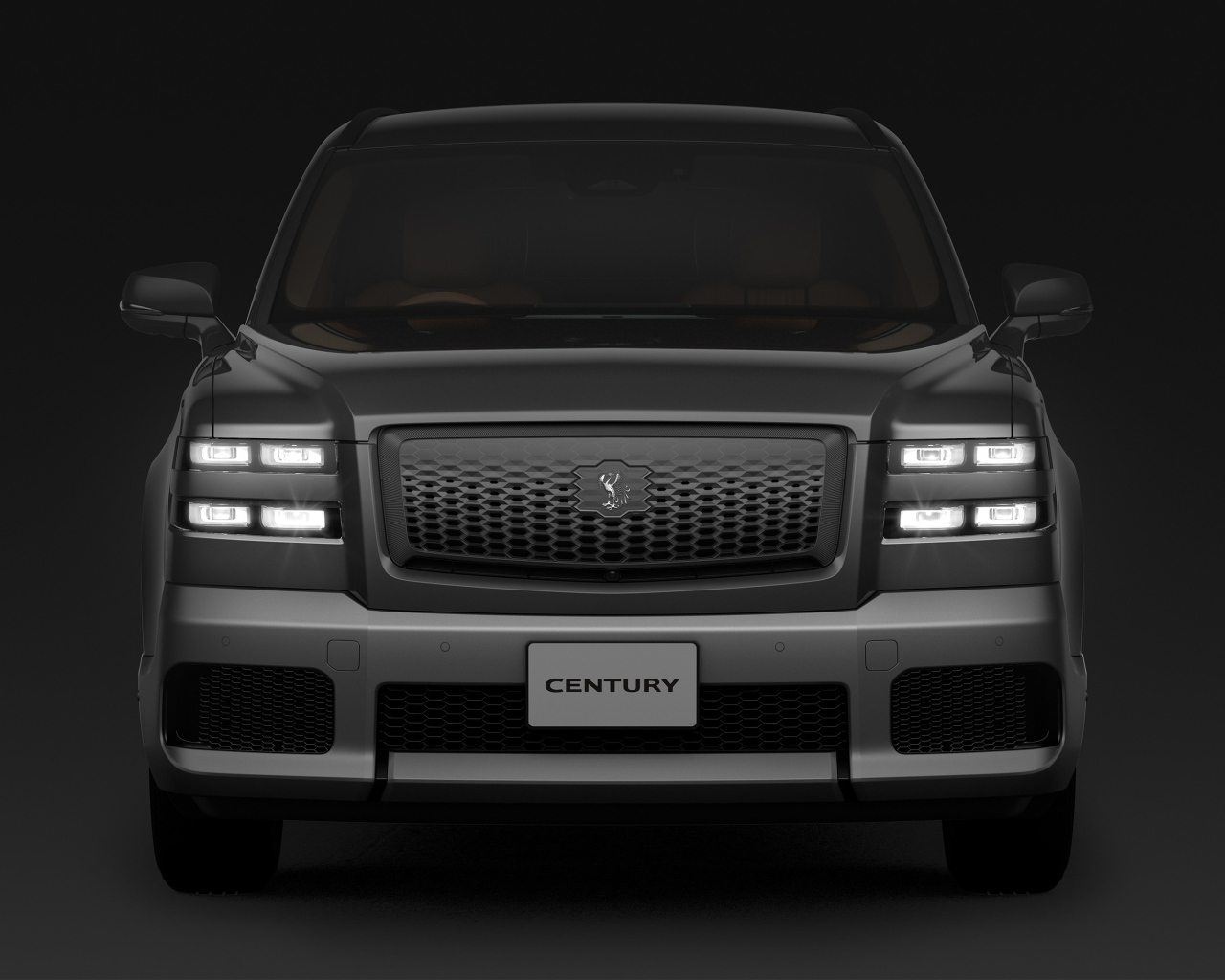 Автомобиль Toyota Century 2023 года на черном фоне