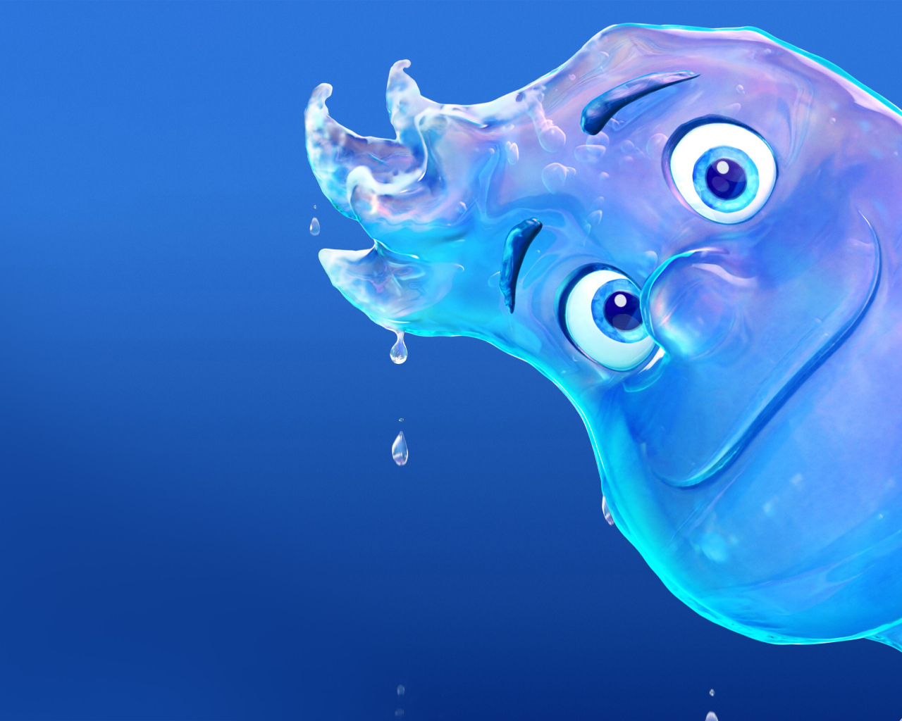 Персонаж мультфильма Элементарно на голубом фоне