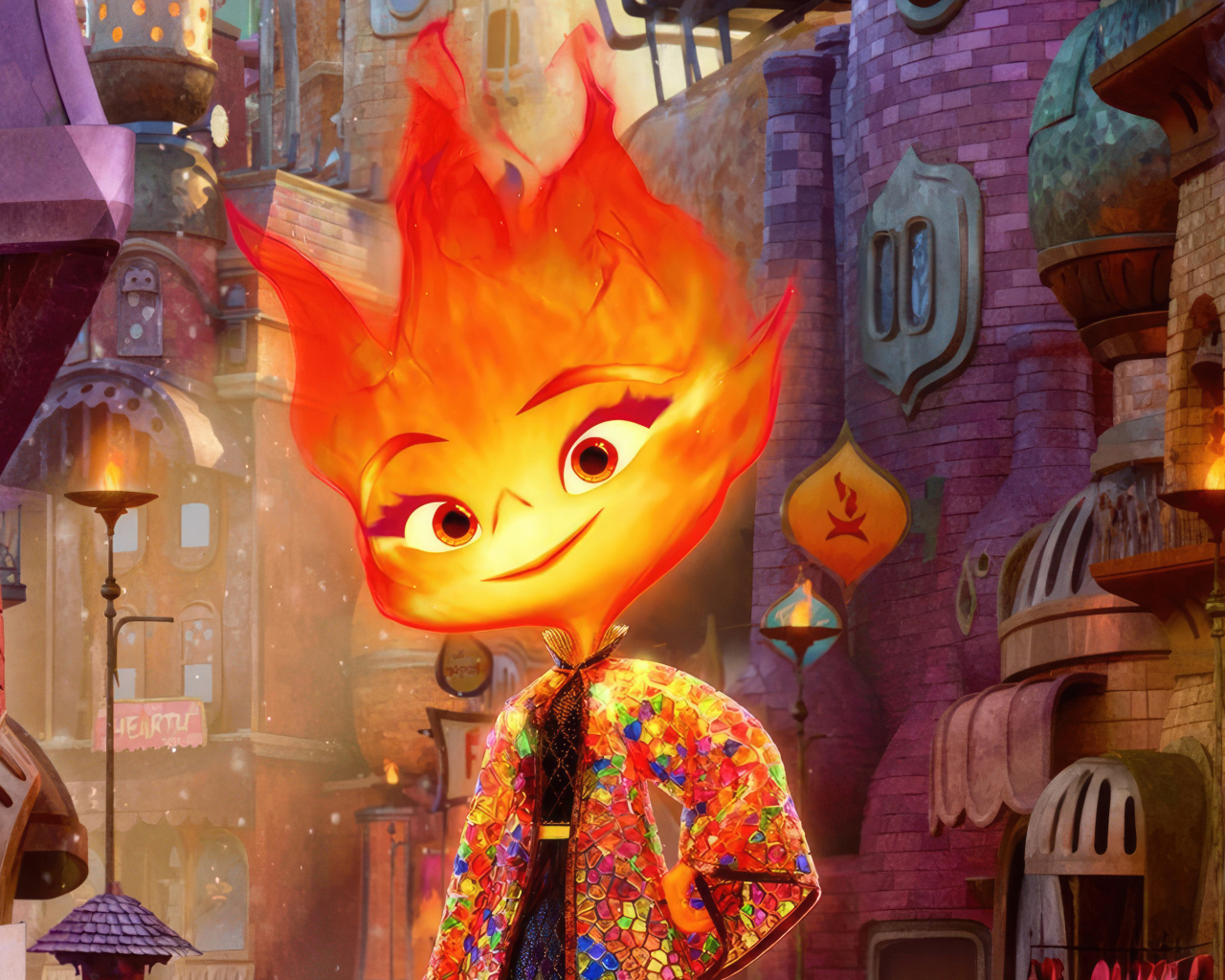 Огненный персонаж мультфильма Элементарно