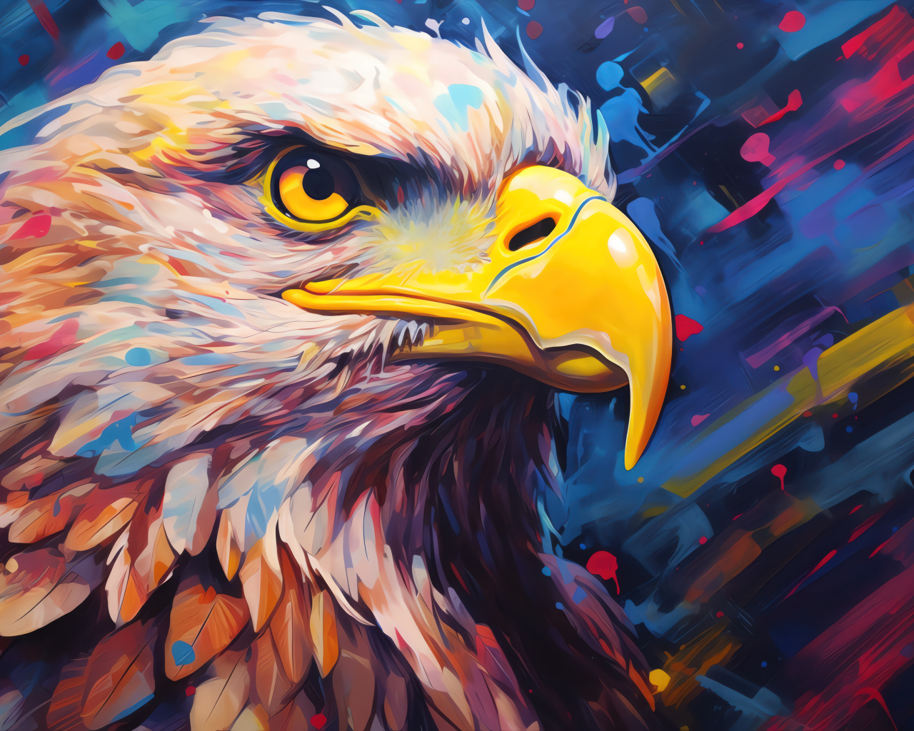 Нарисованный орел крупным планом