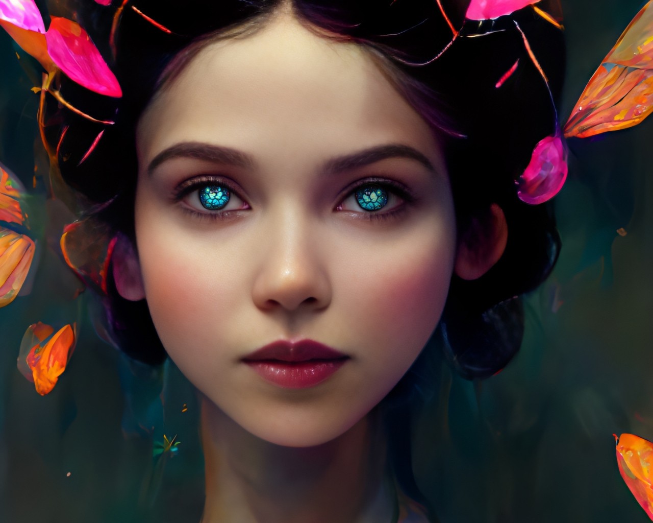 Красивая нарисованная девушка эльф