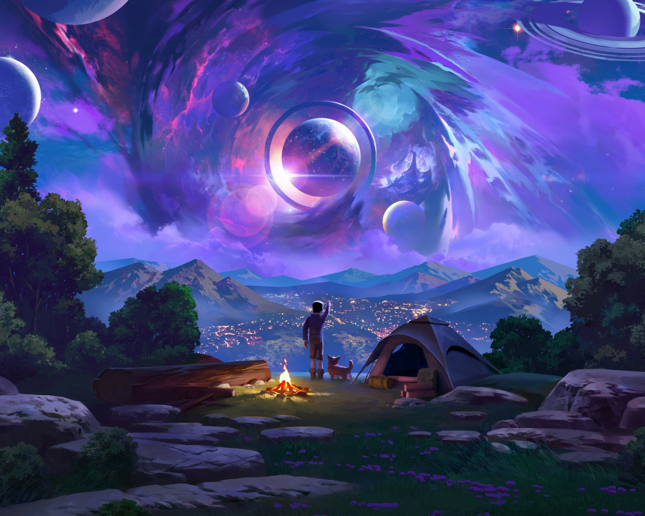 Фантастический пейзаж в небе