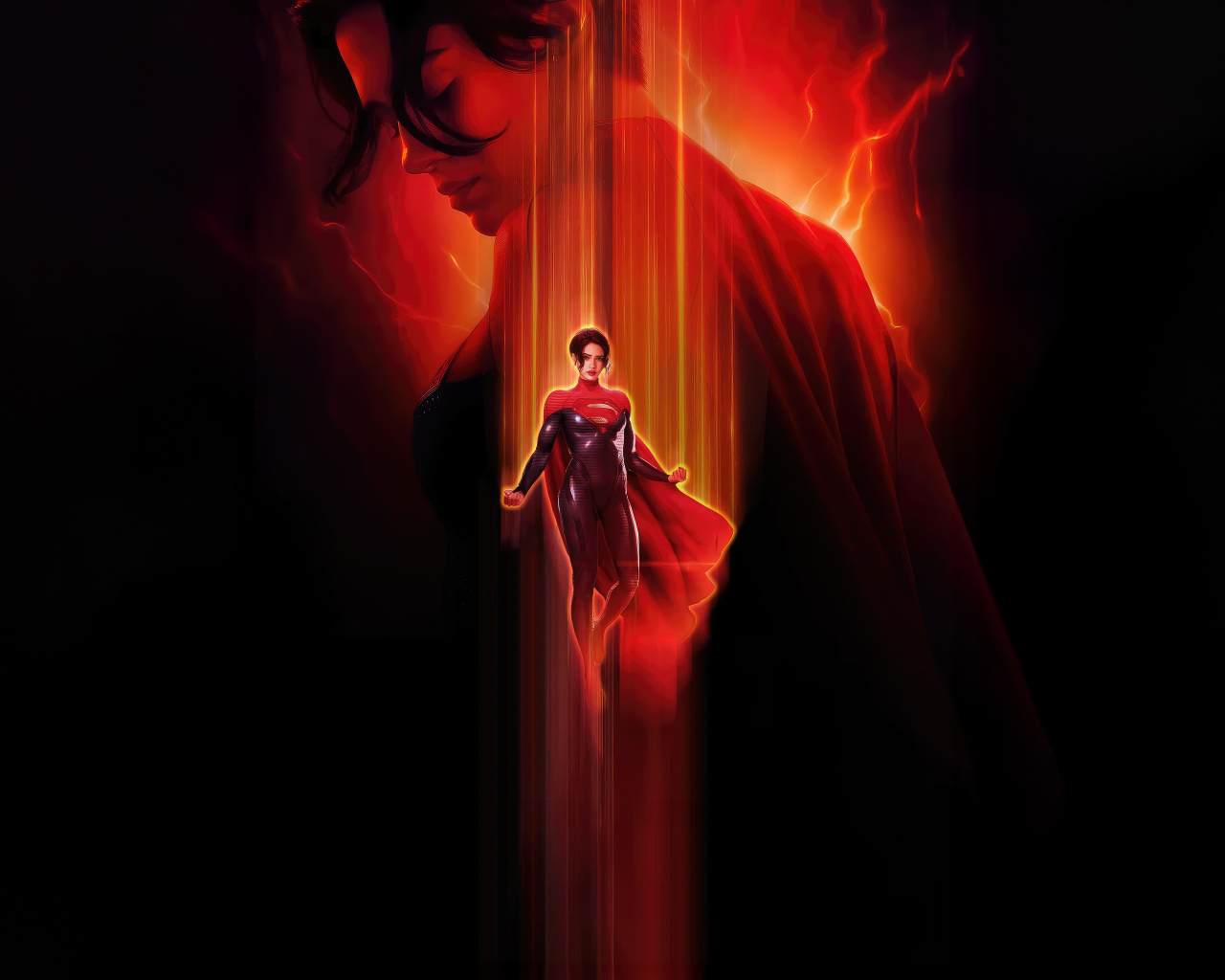 Девушка супергерой в плаще