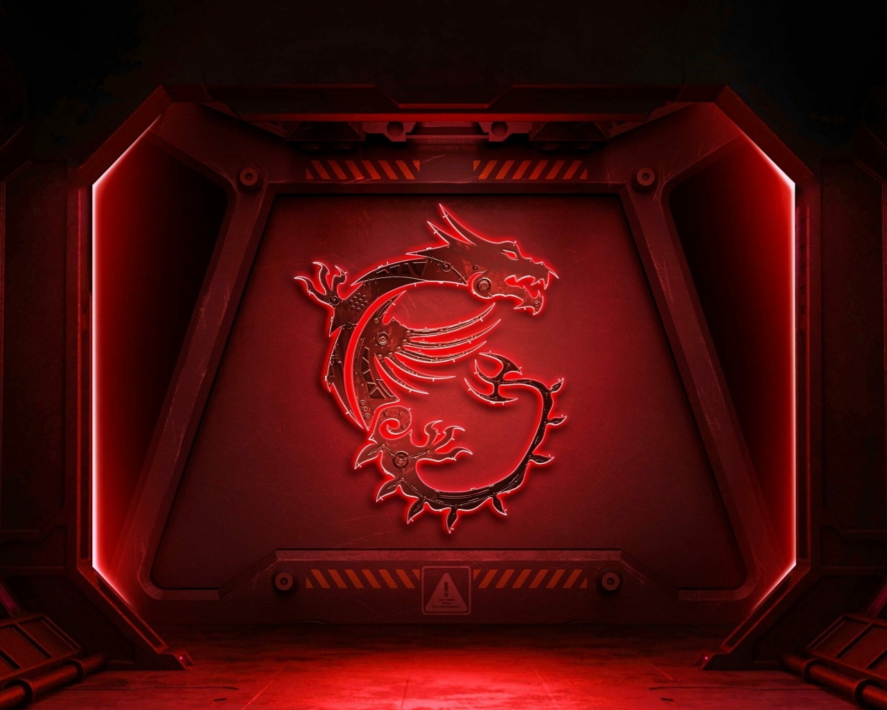 Дракон нарисован на красной железной двери