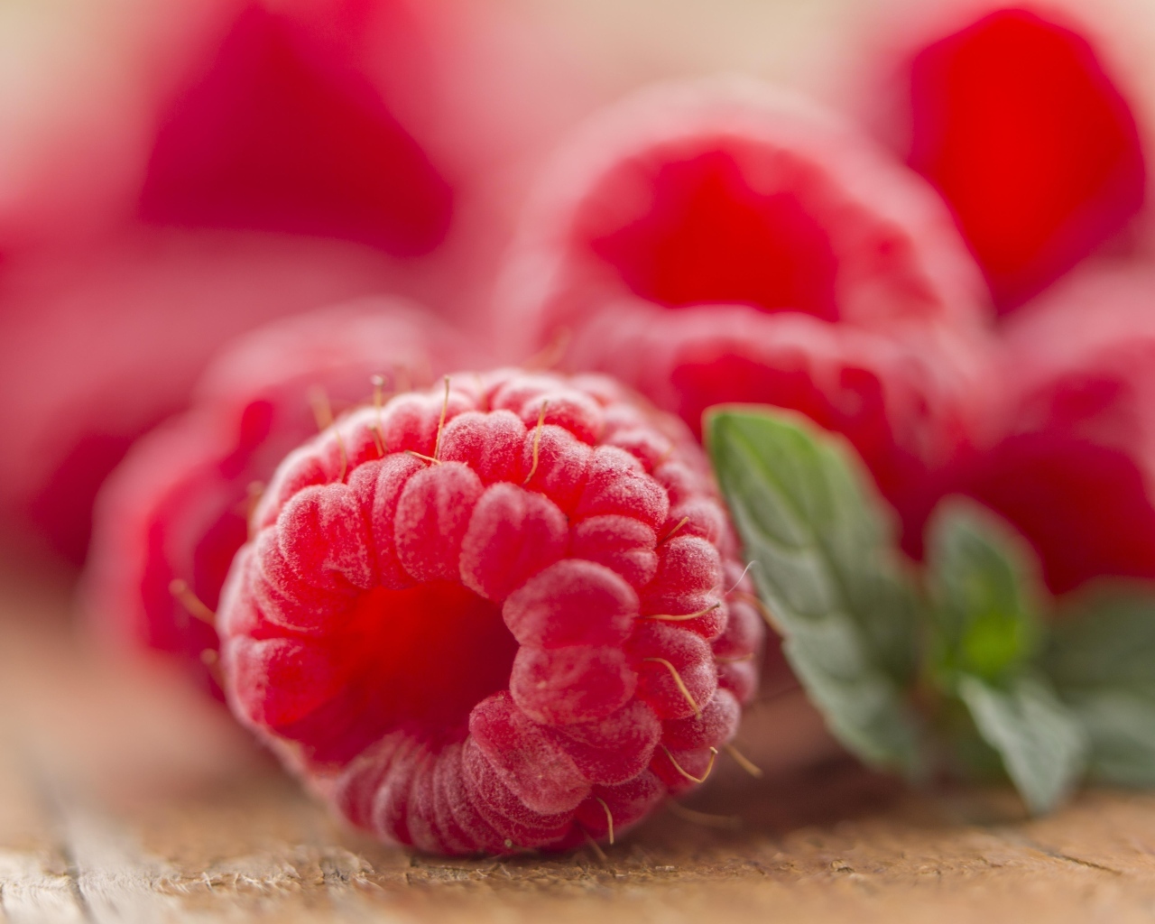 Ягода спелой красной малины крупным планом