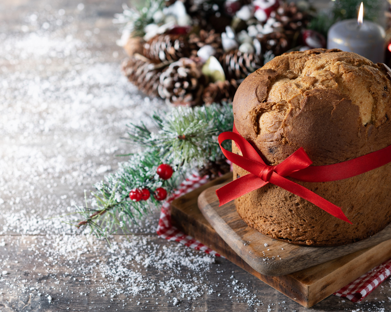 Свежий хлеб с красной лентой