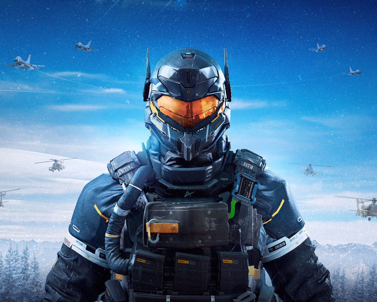 Мужчина киборг персонаж компьютерной игры