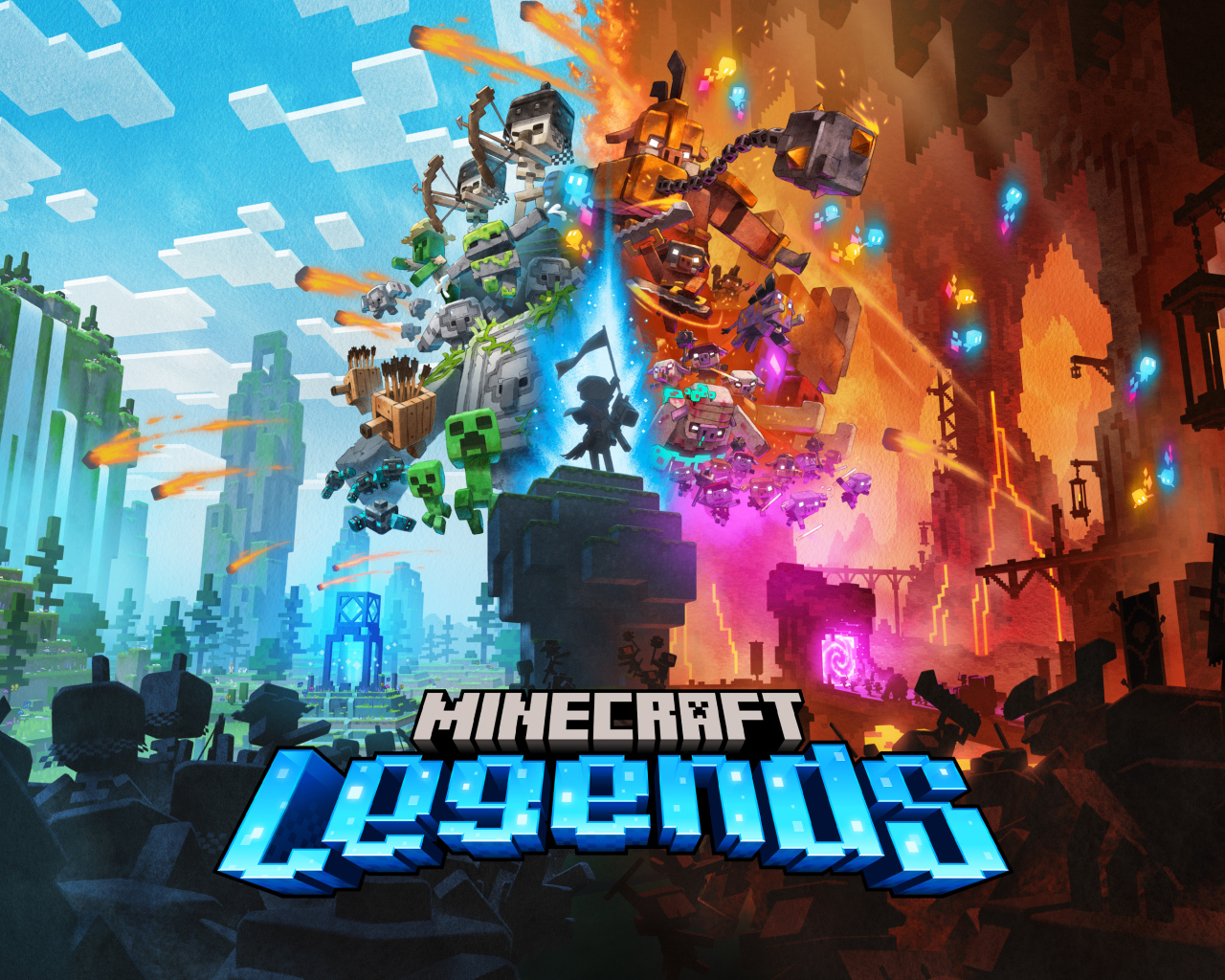 Постер новой компьютерной игры Minecraft Legends  2023