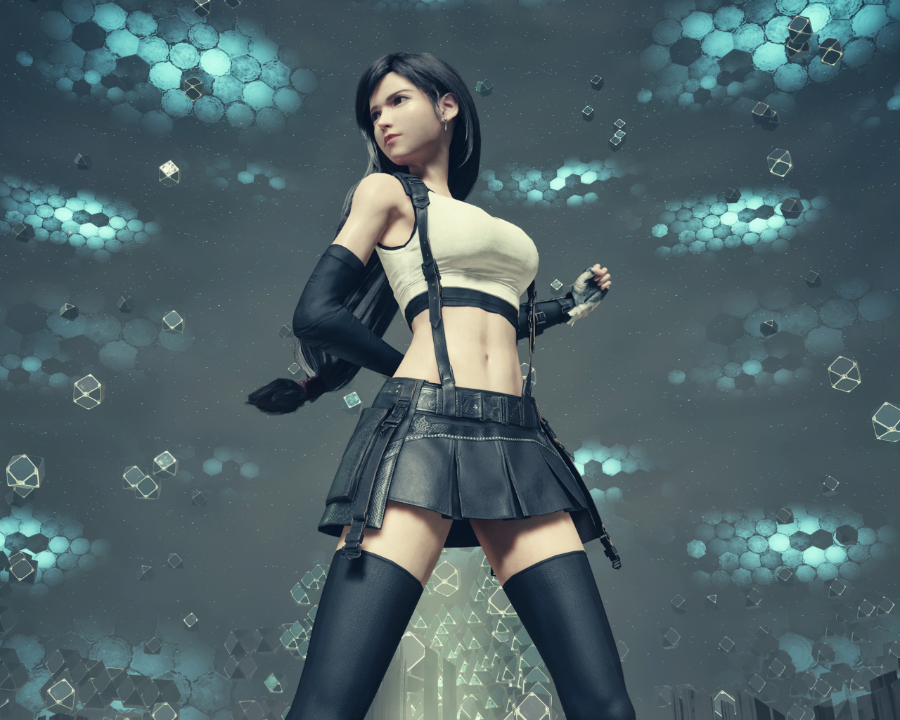 Девушка 3д в черной юбке