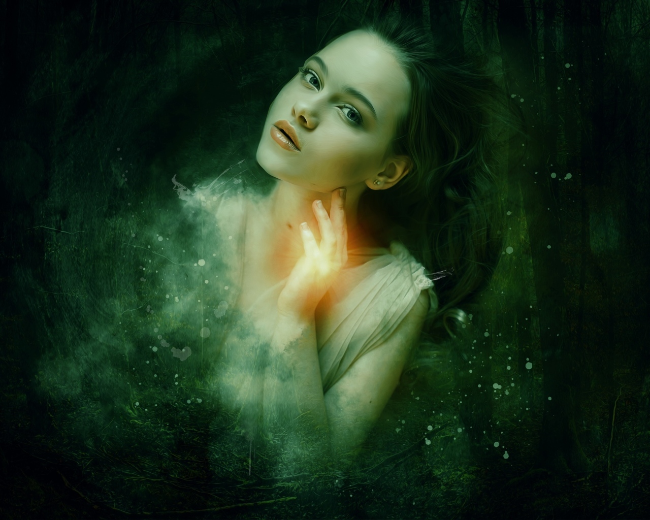 Красивый фон на фото девушки