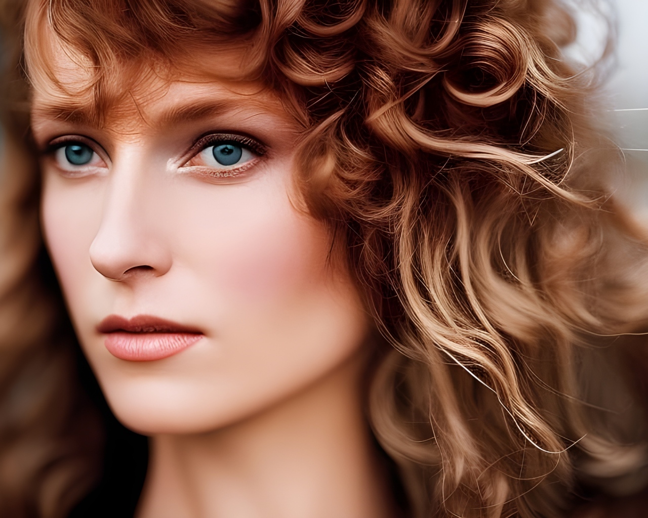 Красивая девушка с волнистыми волосами