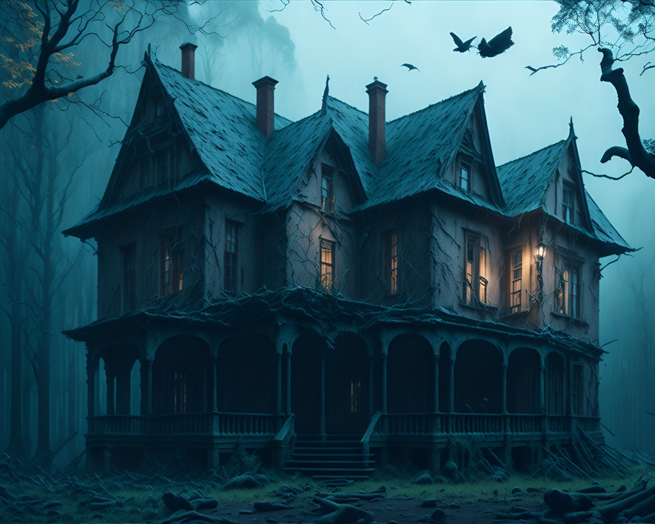 Старый дом в зловещем лесу