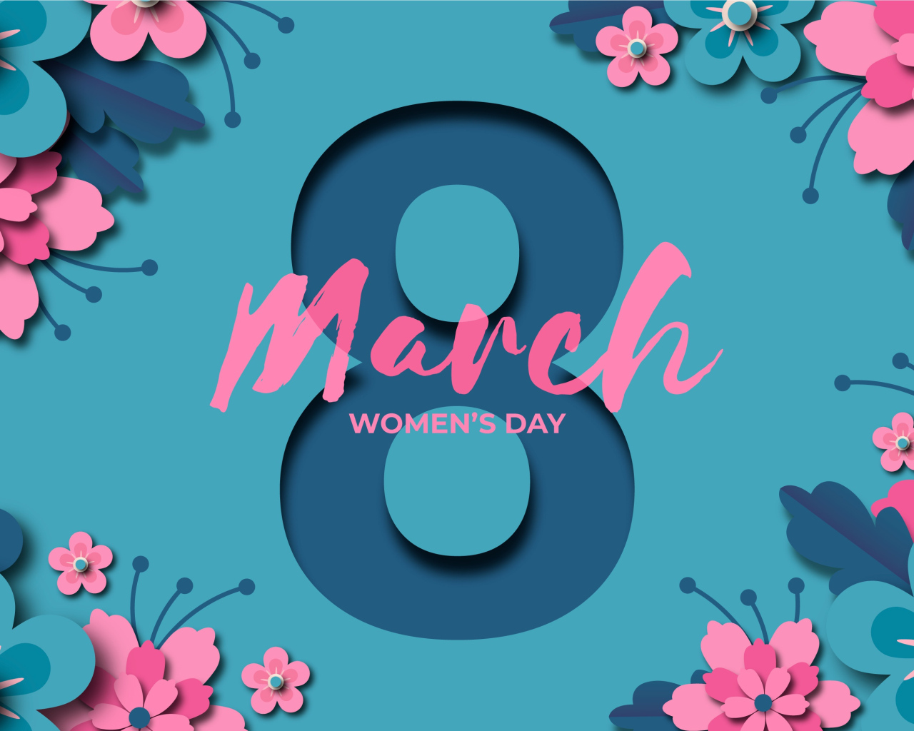 Открытка на международный женский день 8 марта