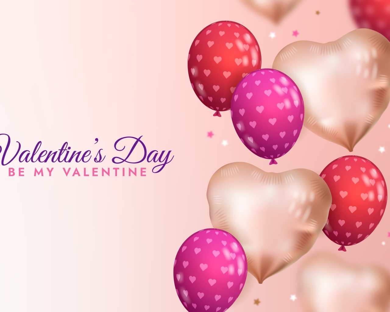 Много воздушных шариков на День Влюбленных